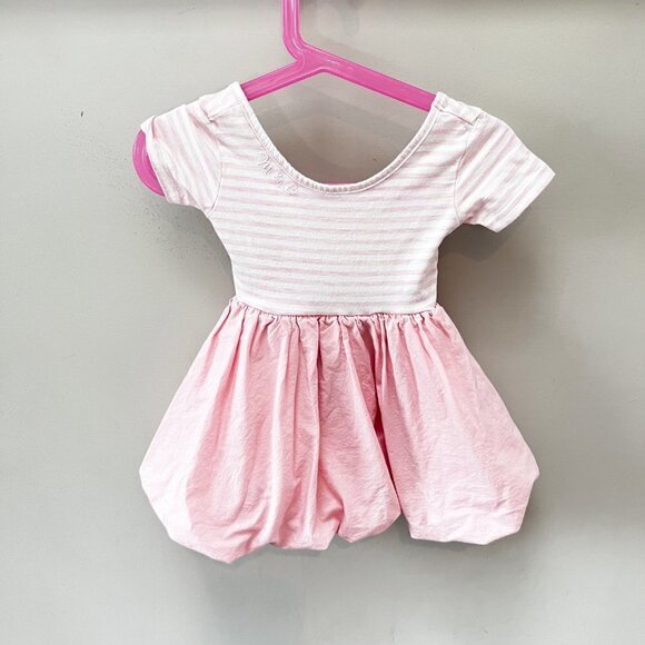 Mila & Emma Pink and White Striped Scoop Neck Puffed Skirt Dress- Size 18m - Picture 3 of 5